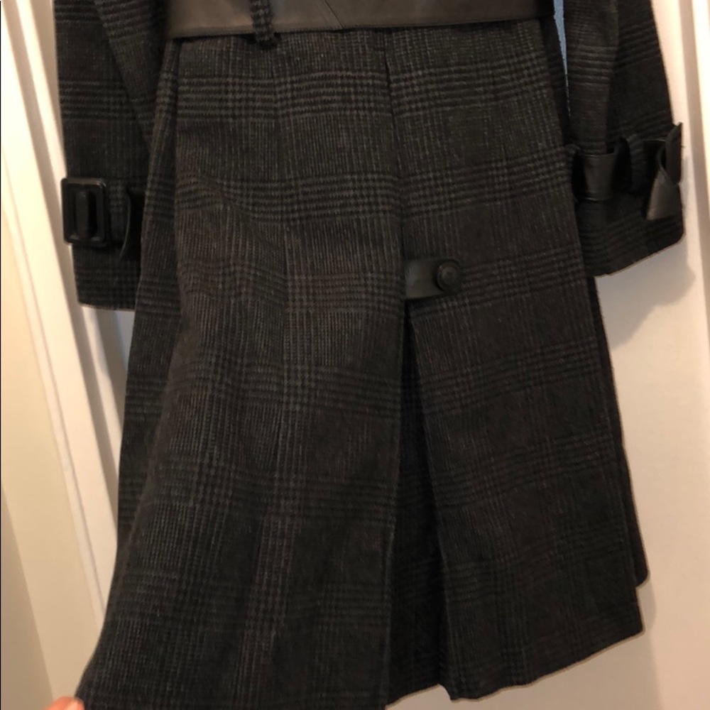Mackage Nori Grey Plaid Wool Long Warm Coat - Picture 11 of 17